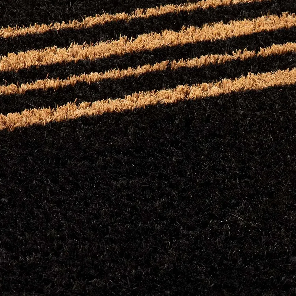 Astley Striped Coir Doormat - Black
