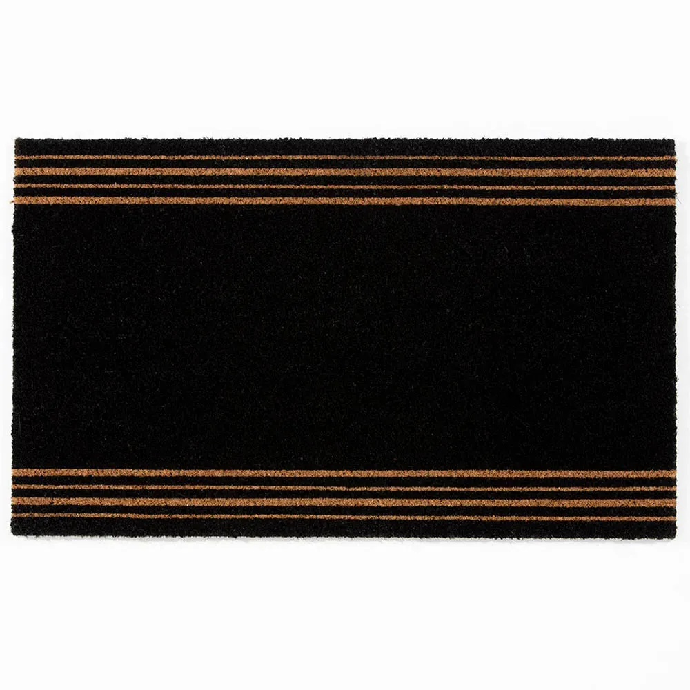 Astley Striped Coir Doormat - Black image