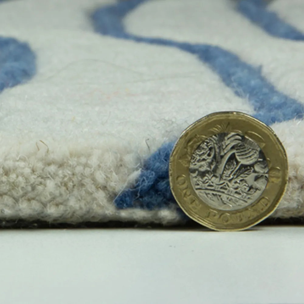 Aura Dune Large Area Rug - Blue, Wool