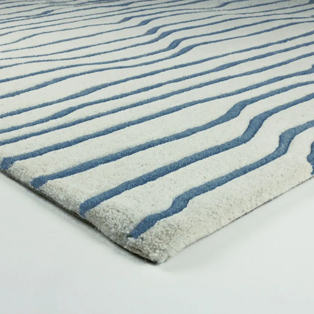 Aura Dune Medium Area Rug - Blue, Wool