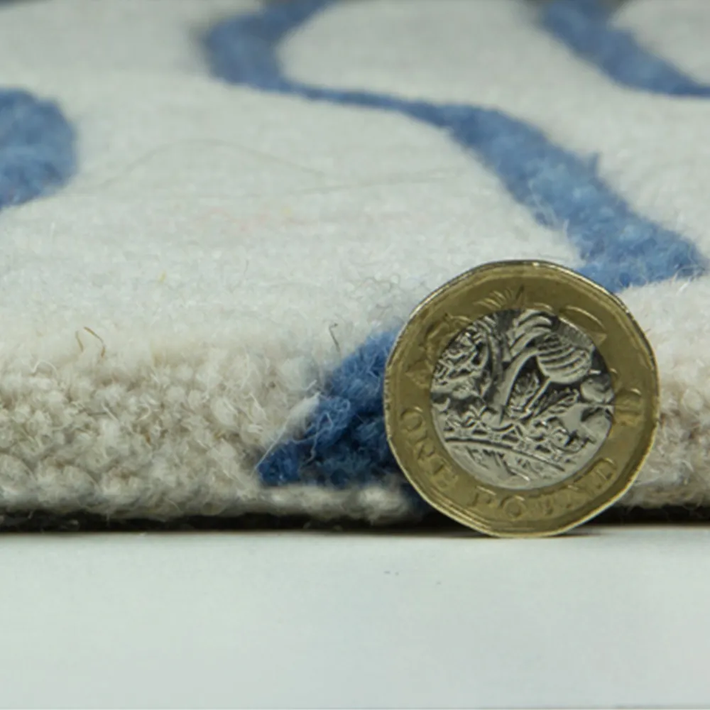 Aura Dune Medium Area Rug - Blue, Wool