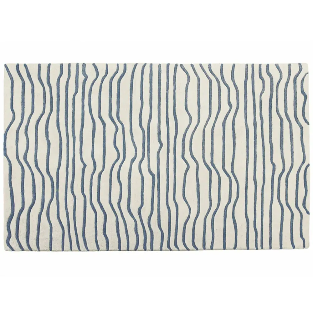 Aura Dune Medium Area Rug - Blue, Wool