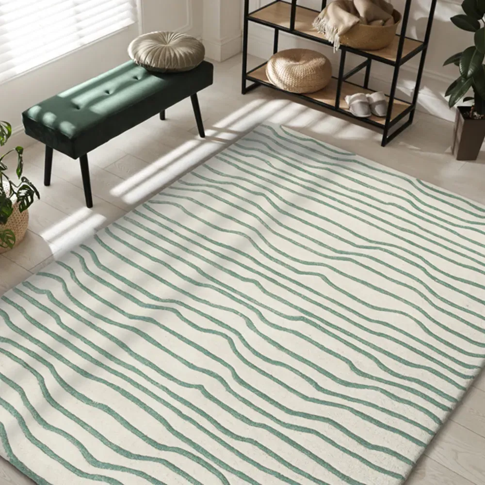 Aura Dune Rug - Green, Wool
