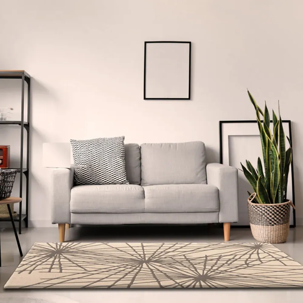 Aura Starburst Large Area Rug - Natural, Wool