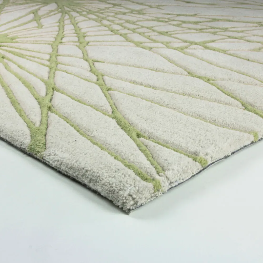 Aura Starburst Rug - Natural, Sage Green
