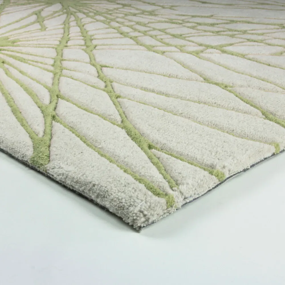 Aura Starburst Rug - Natural, Sage Green