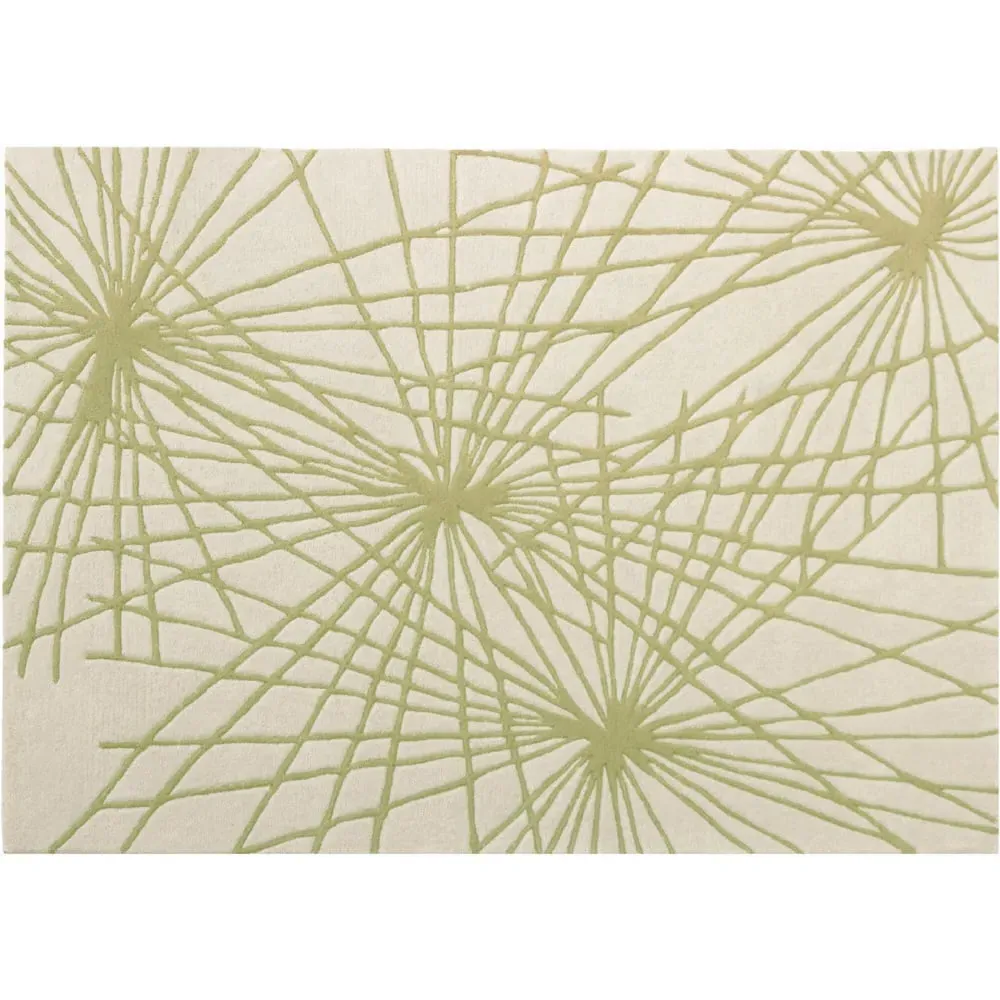 Aura Starburst Rug - Natural, Sage Green