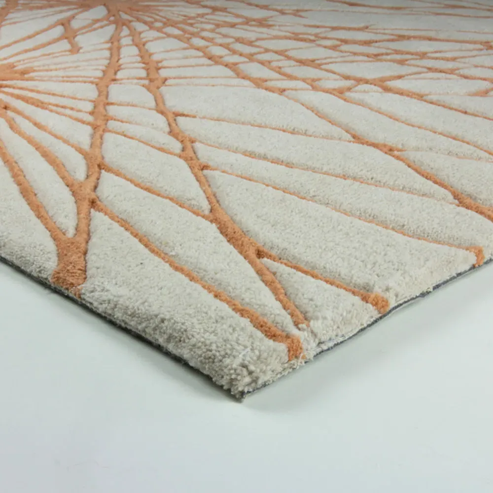 Aura Starburst Rug - Orange, Wool