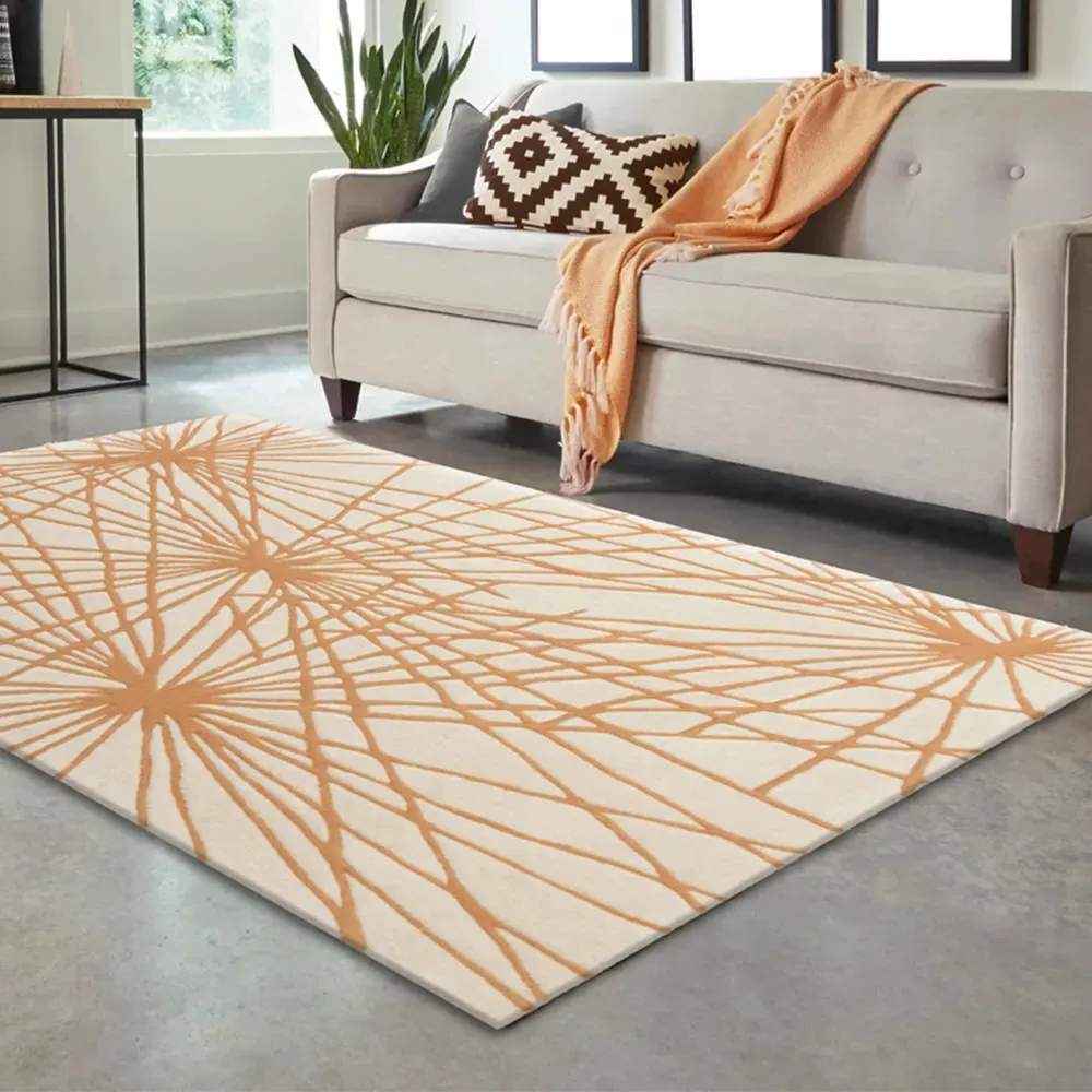 Aura Starburst Rug - Orange, Wool