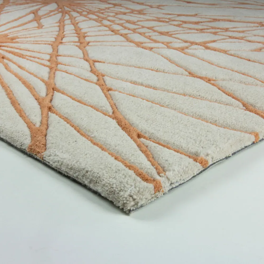 Aura Starburst Rug - Orange, Wool