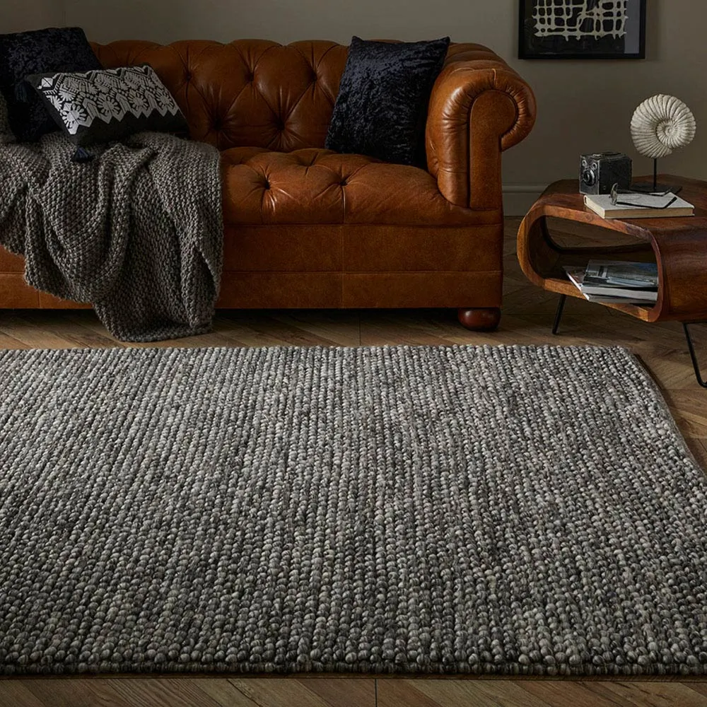 Delilah Beaded Rug - Grey, Wool
