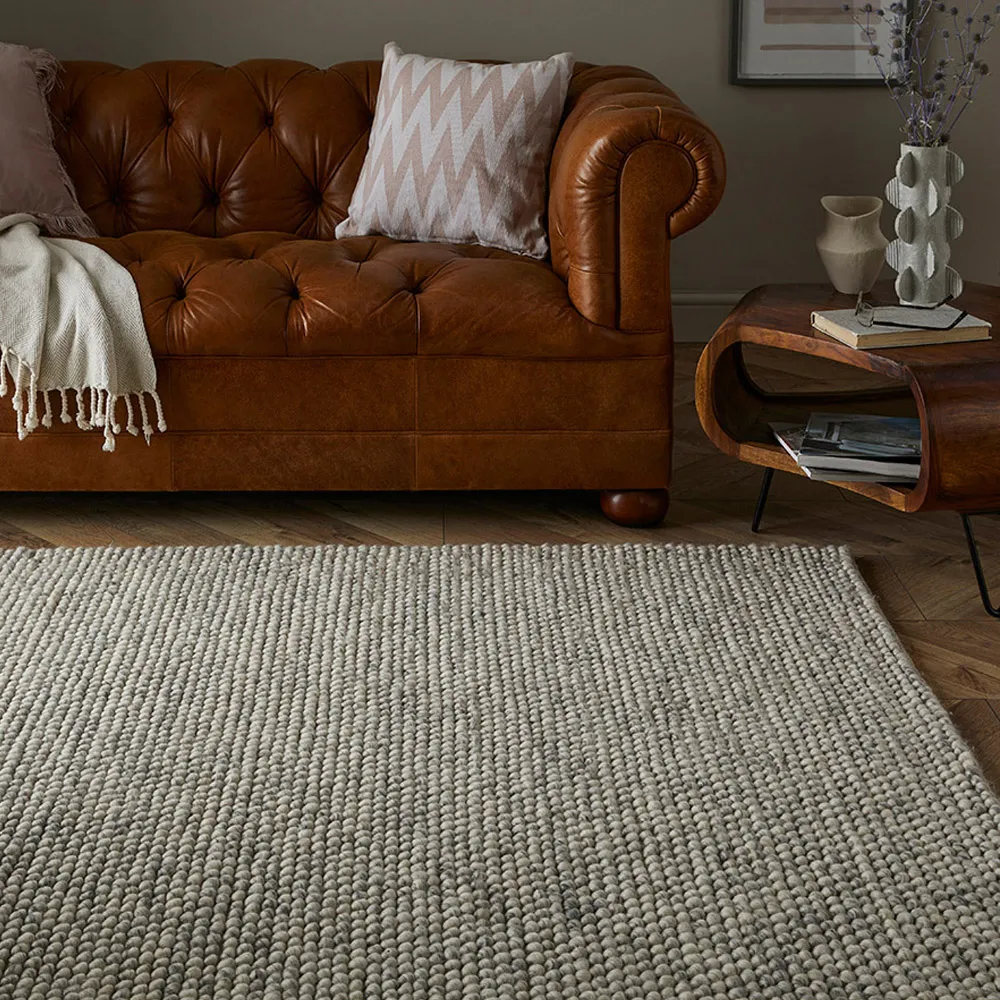 Delilah Pebble Rug - Cream, Wool