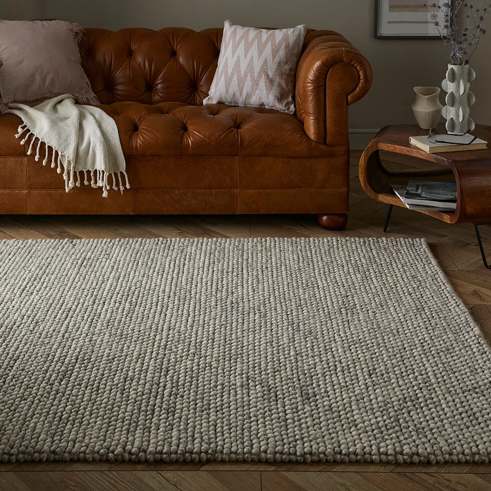Delilah Pebble Rug - Cream, Wool