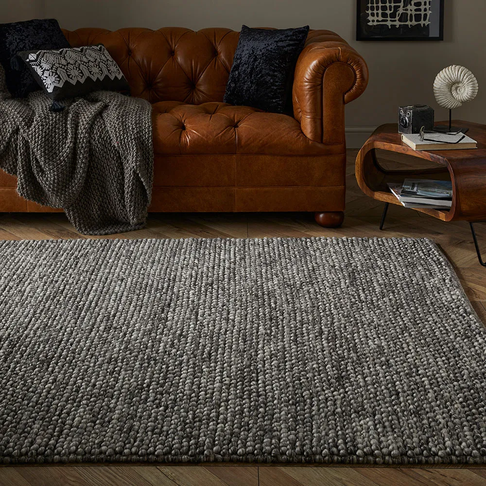 Delilah Pebble Rug - Grey, Wool