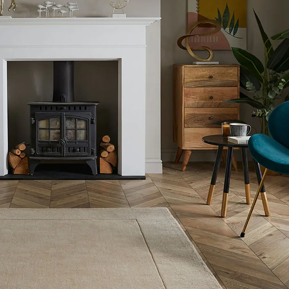 Esme Hand-Carved Wool Rug - Cream