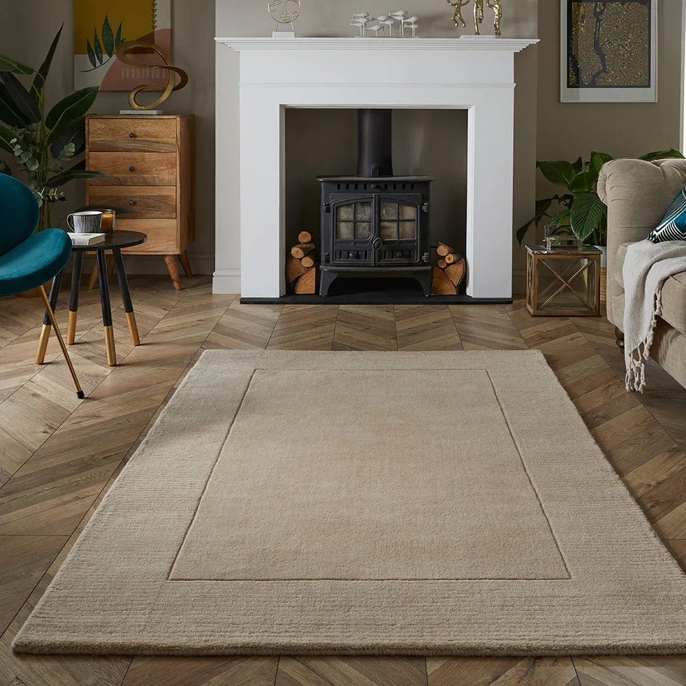 Esme Hand-Carved Wool Rug - Cream