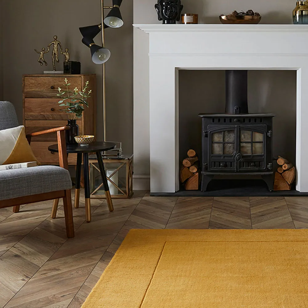 Esme Ochre Wool Rug - Yellow, Wool