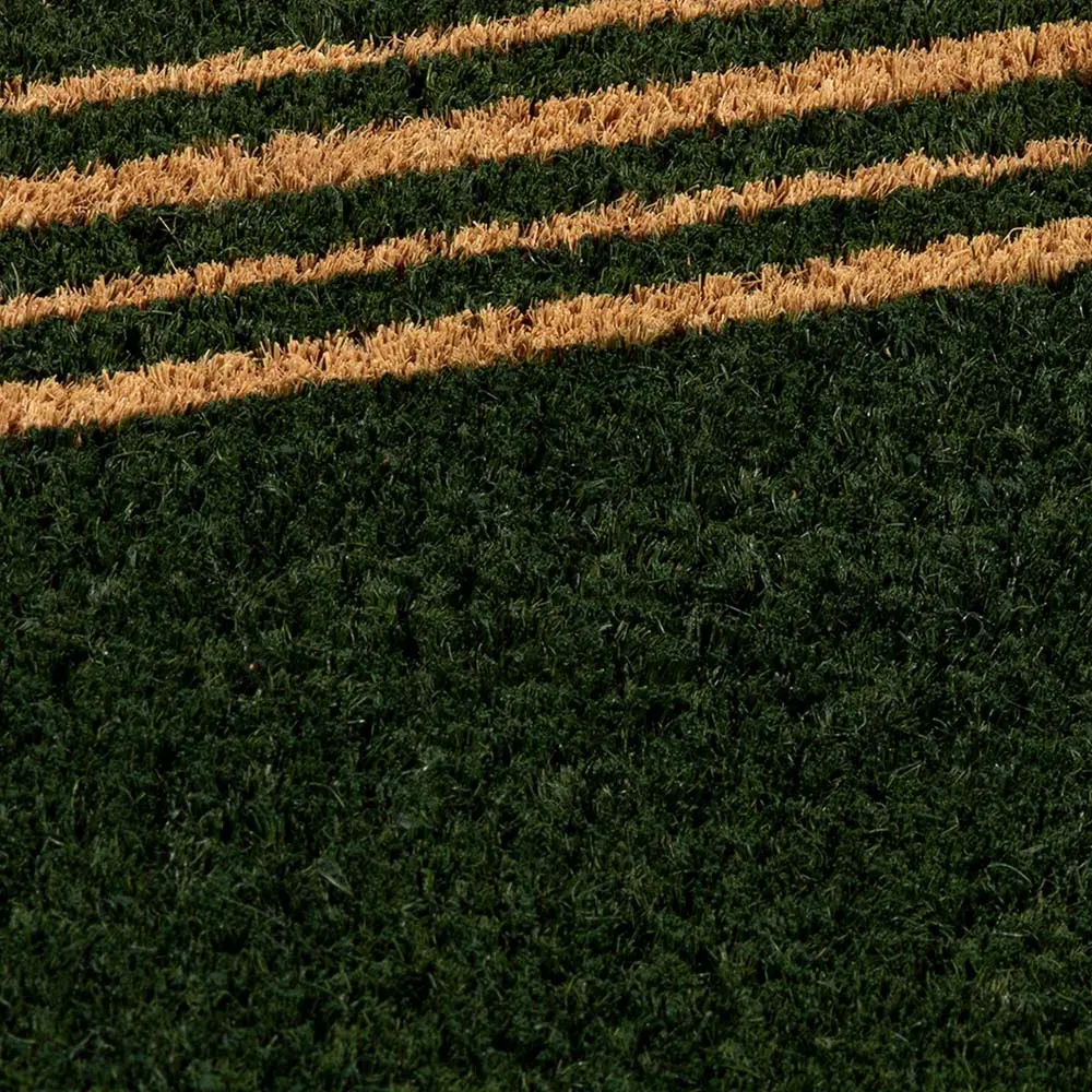 Forest Green Stripes Coir Doormat - Green