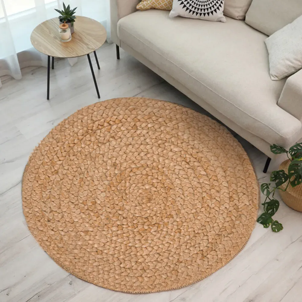 Heaton Round Jute Rug - Cream