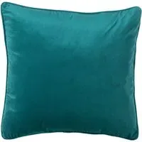 Hyde Square Velvet Cushion with Piped Edge - Teal