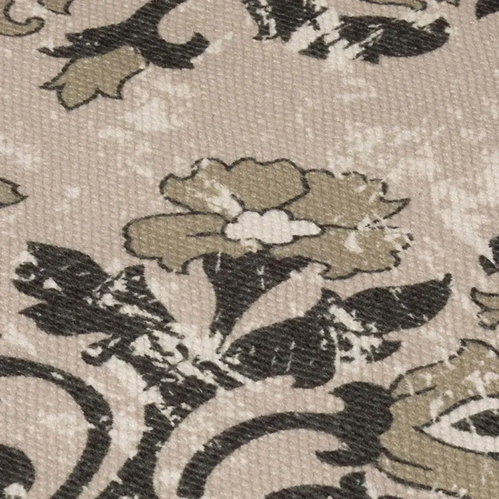 Kew Antique Print Rug with Tassel - Grey