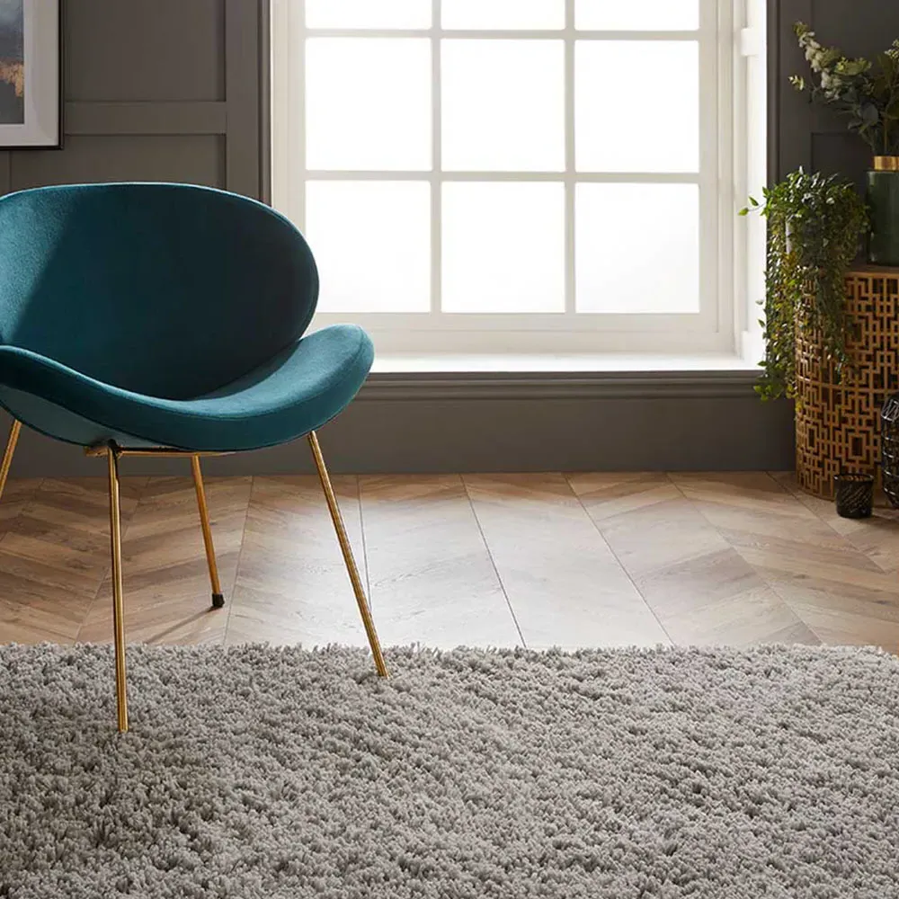 Larissa Shaggy Rug - Grey, Polypropylene