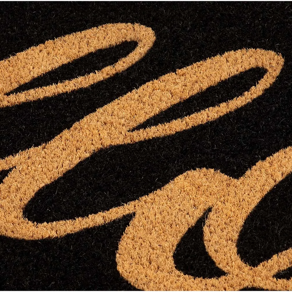 Natural Hello Coir Doormat - Brown