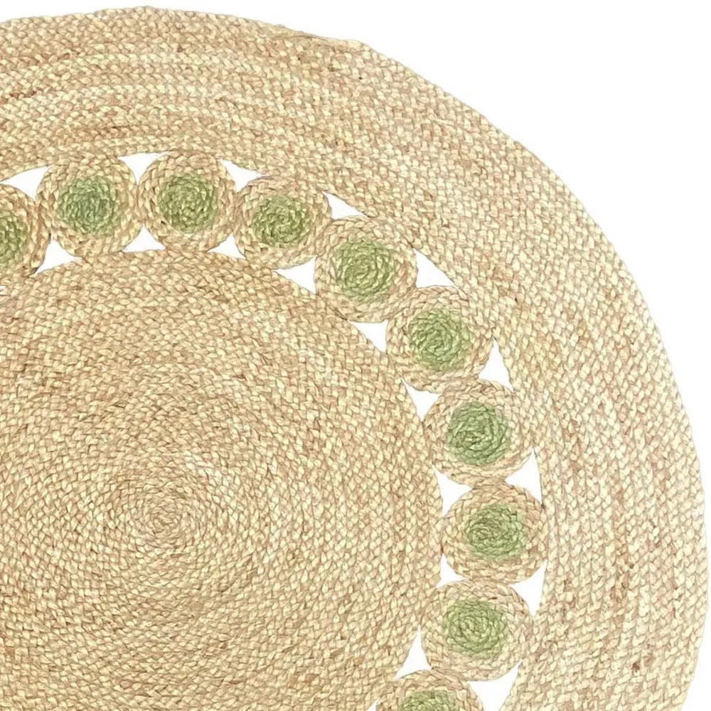 Prestwich Round Braided Rug - Olive, Jute