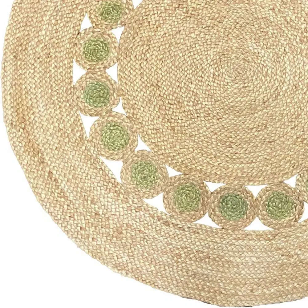 Prestwich Round Braided Rug - Olive, Jute