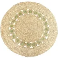 Prestwich Round Braided Rug - Olive, Jute