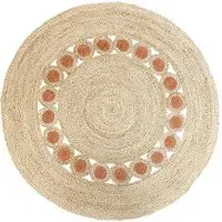Prestwich Round Braided Rug - Orange, Jute
