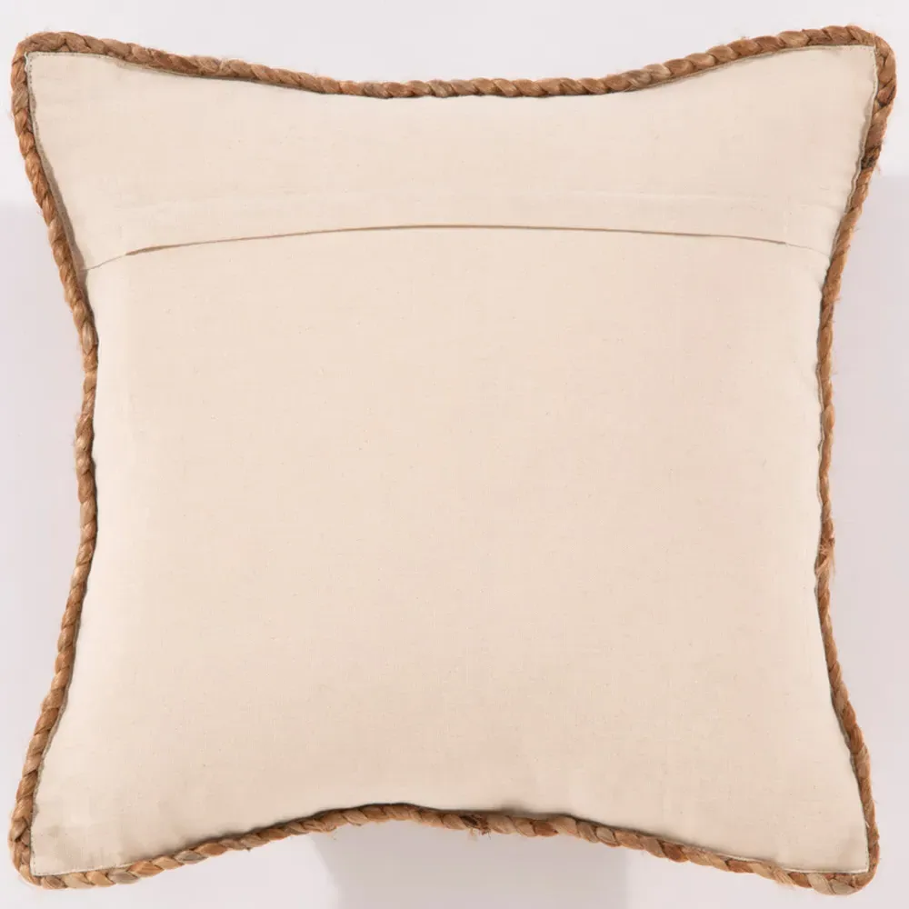 Sherwood Square Cushion with Cotton Back - Cream, Jute