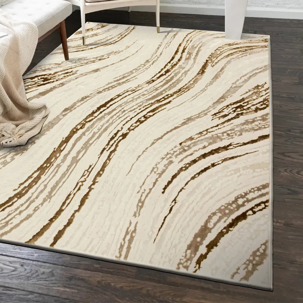 Solar Saturn 120x170cm Rug - Natural, Copper