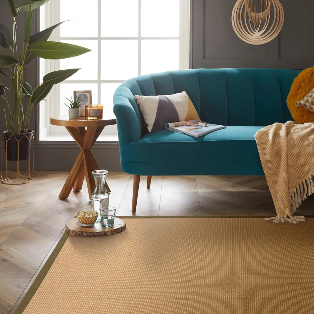 Swinton Sisal Jute Boucle Rug - Green