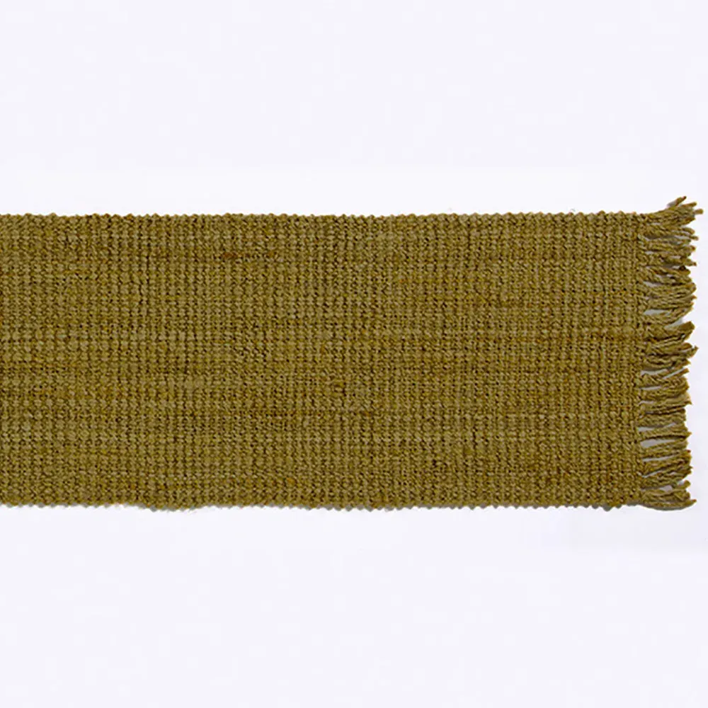 Whitefield Boucle Tassel Runner - Olive Green