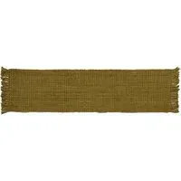 Whitefield Boucle Tassel Runner - Olive Green