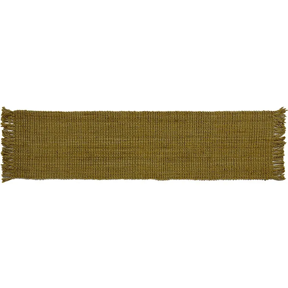 Whitefield Boucle Tassel Runner - Olive Green image