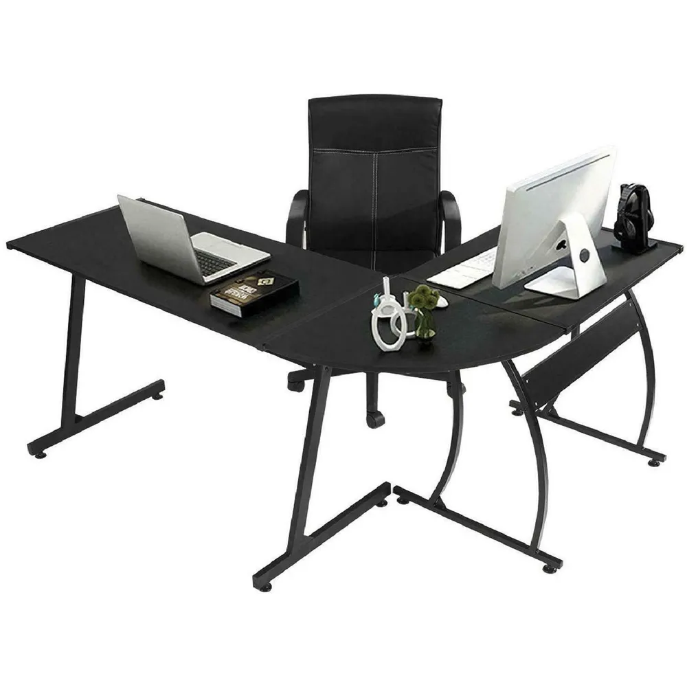 L-Shaped Computer Desk - Black