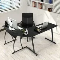 L-Shaped Computer Desk - Black