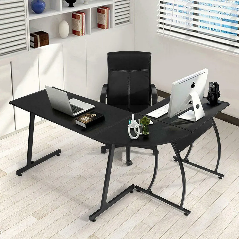 L-Shaped Computer Desk - Black image