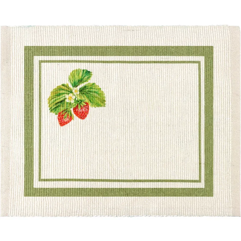4 Pack Strawberry Placemat Set - Green