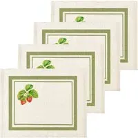 4 Pack Strawberry Placemat Set - Green
