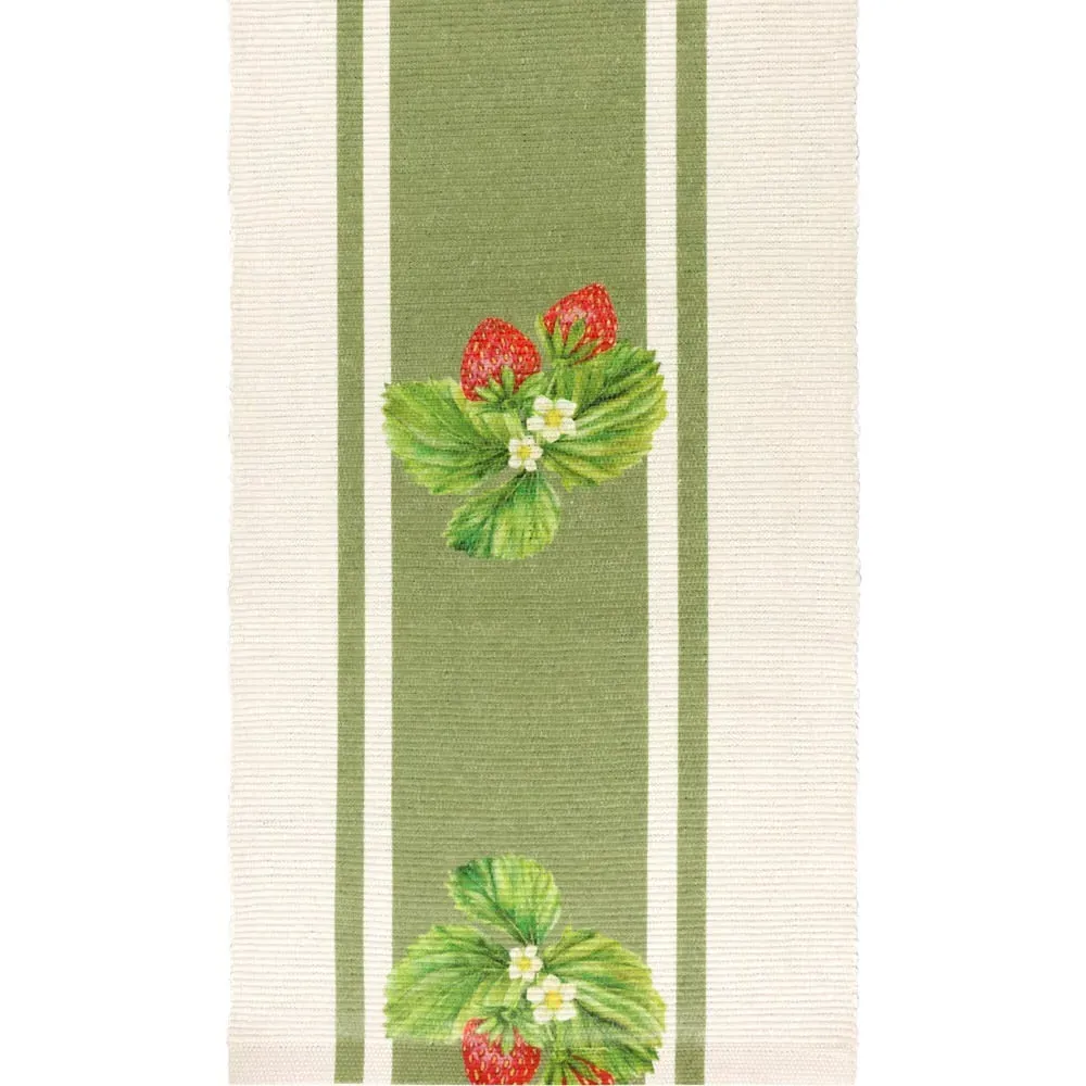 Strawberry Table Runner 180cm - Sage Green image