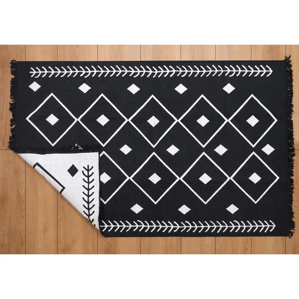 Ahanu Reversible Rug - White, Cotton