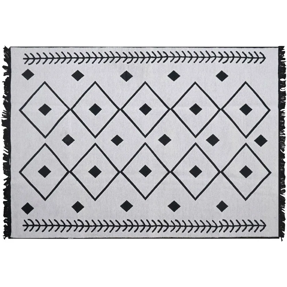 Ahanu Reversible Rug - White, Cotton image