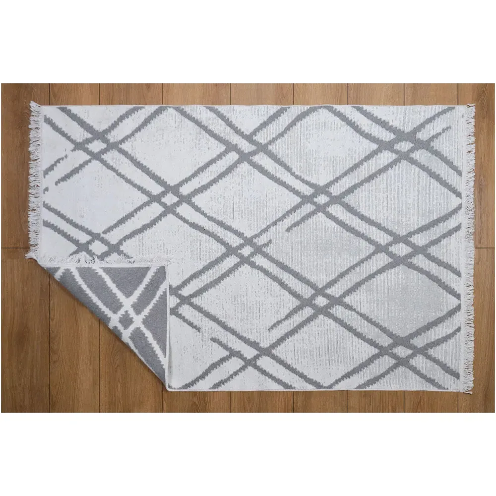 Anders Reversible Rug - White, Cotton