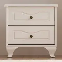 ANNE 2 Drawer Bedside Table - White