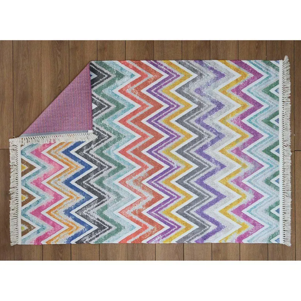 Celeste Multicolour Rug - White, Cotton