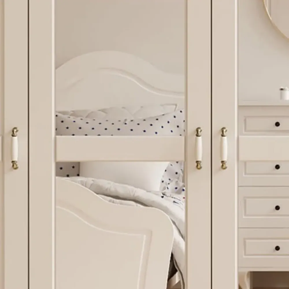 Charlotte 3 Door 2 Drawer Wardrobe with Mirror - White