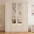 Charlotte 4 Door 2 Drawer Wardrobe with Mirror - White